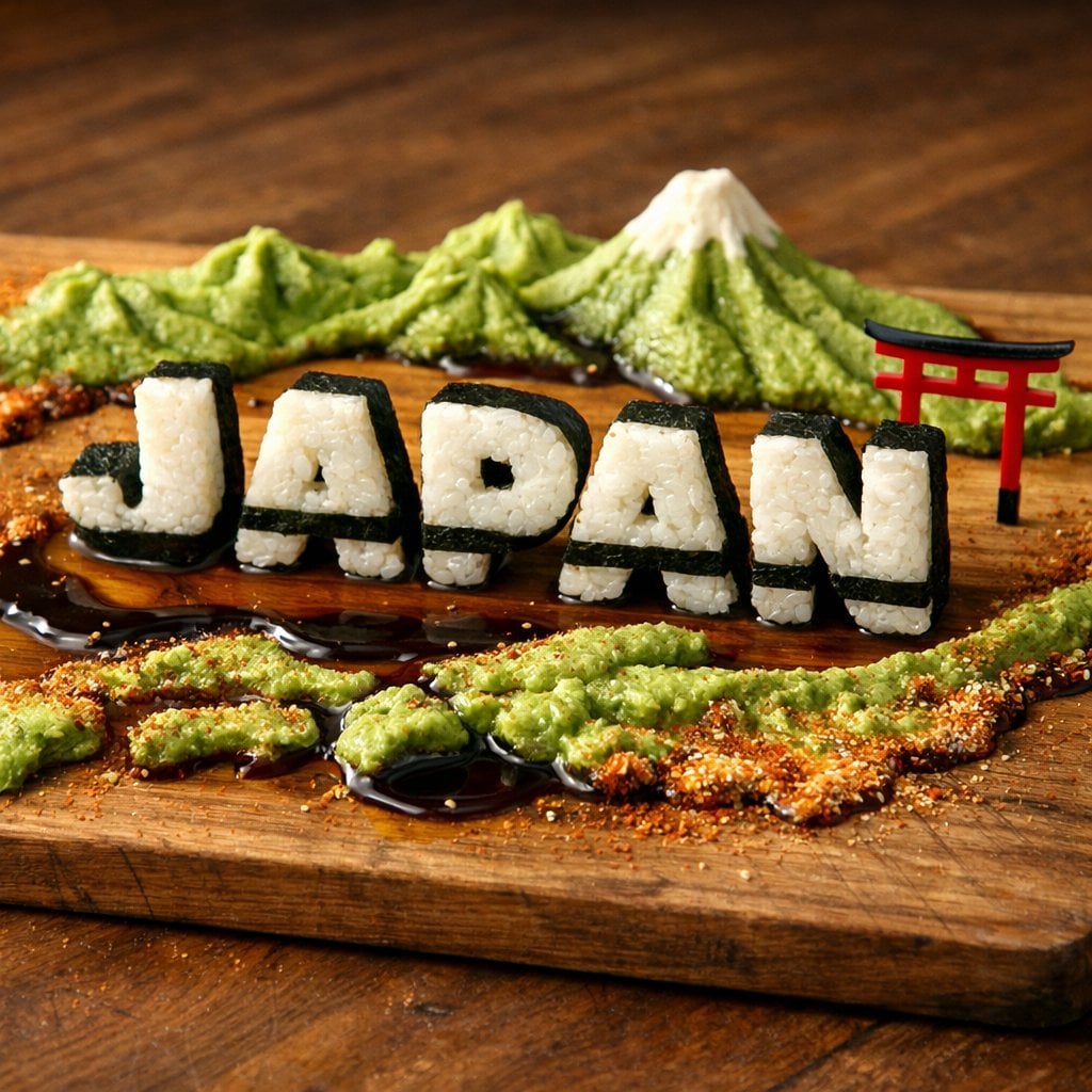 Japan Spelled in Sushi Charcuterie Board (2)