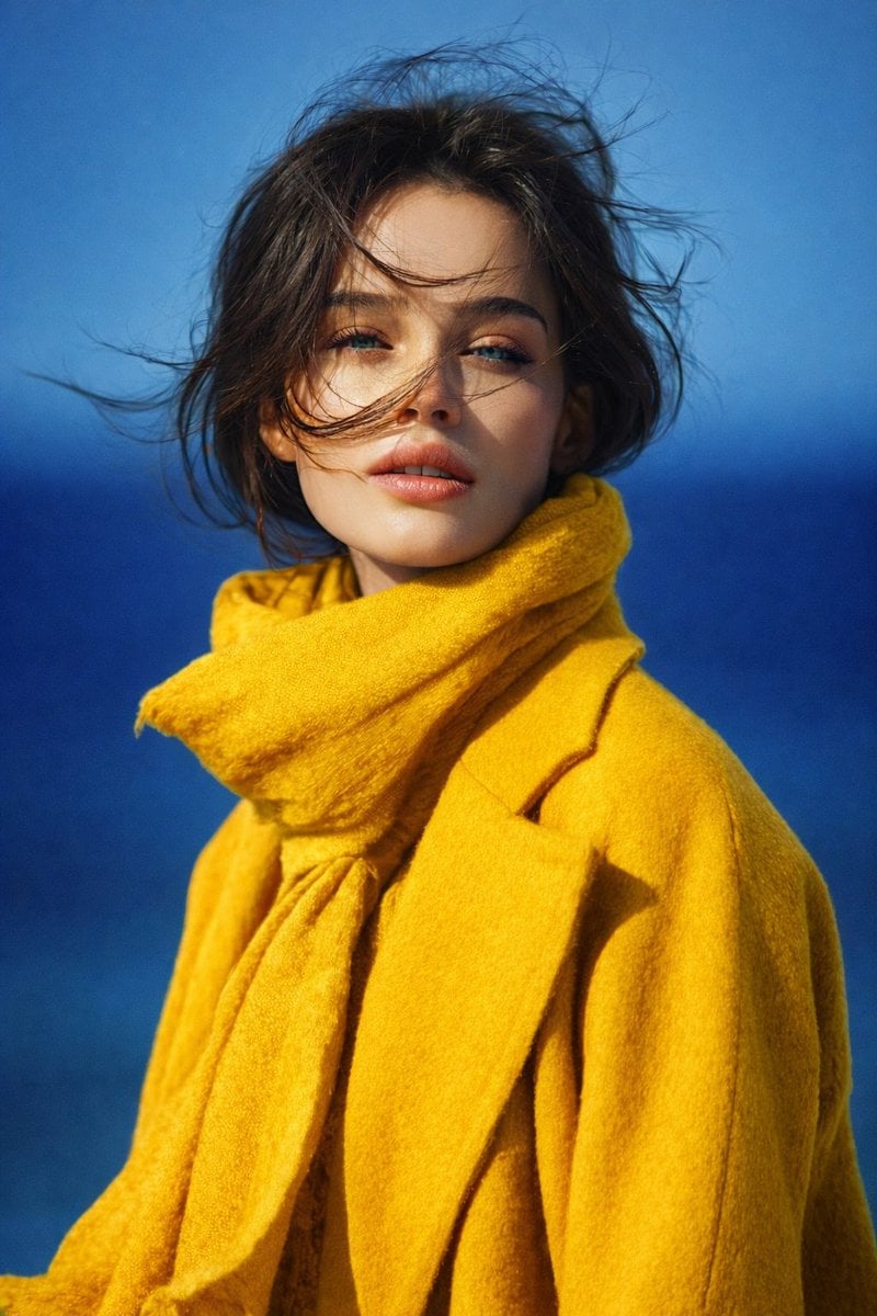 Outdoor Coat & Scarf Natural Portrait (2)