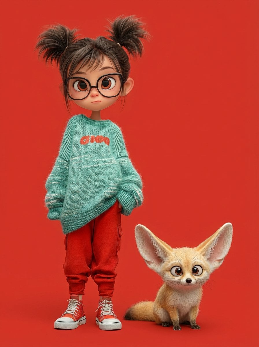 Pixar-Style Girl with Round Glasses (2)