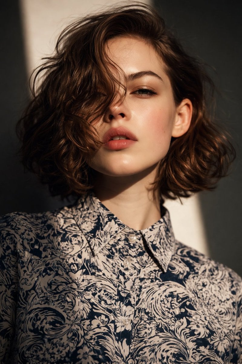 Natural Light Woman Portrait, Navy Shirt (2)