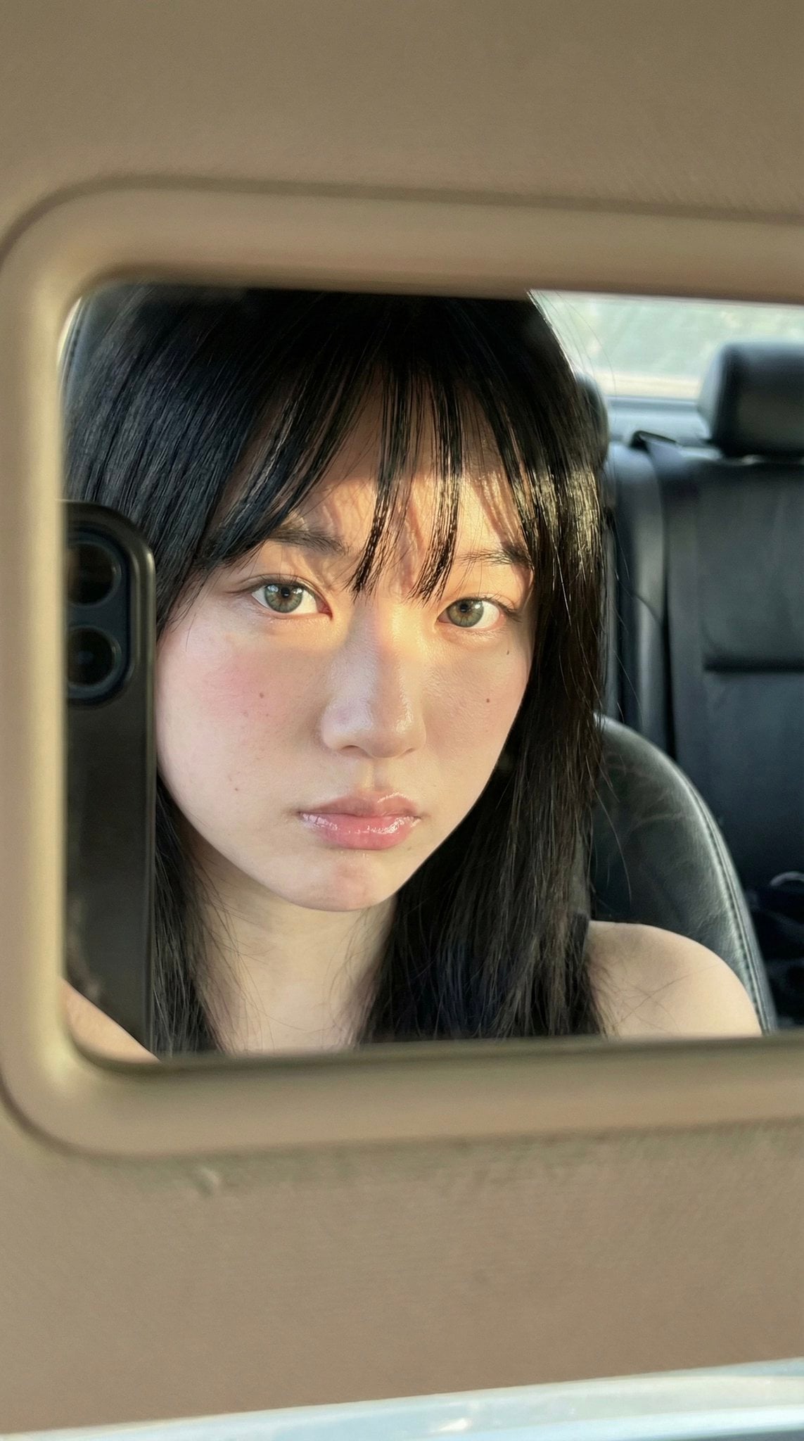 Golden Hour Parked Car iPhone Selfie (2)