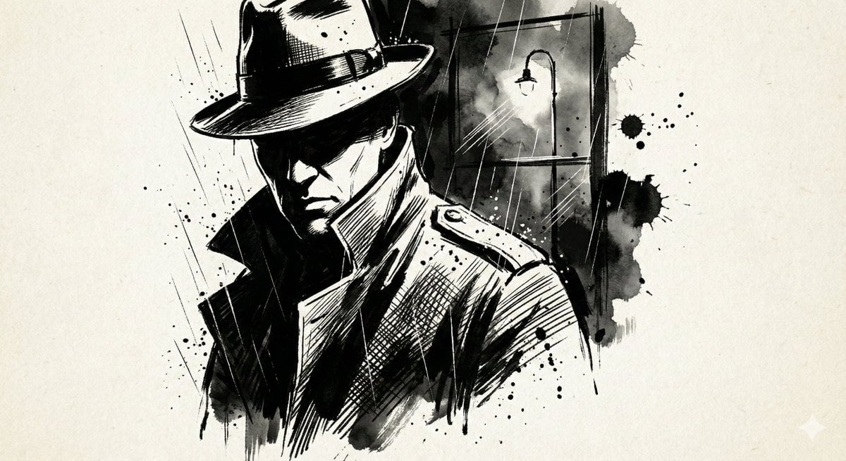 Ink Noir Splatter Portrait Illustration (2)