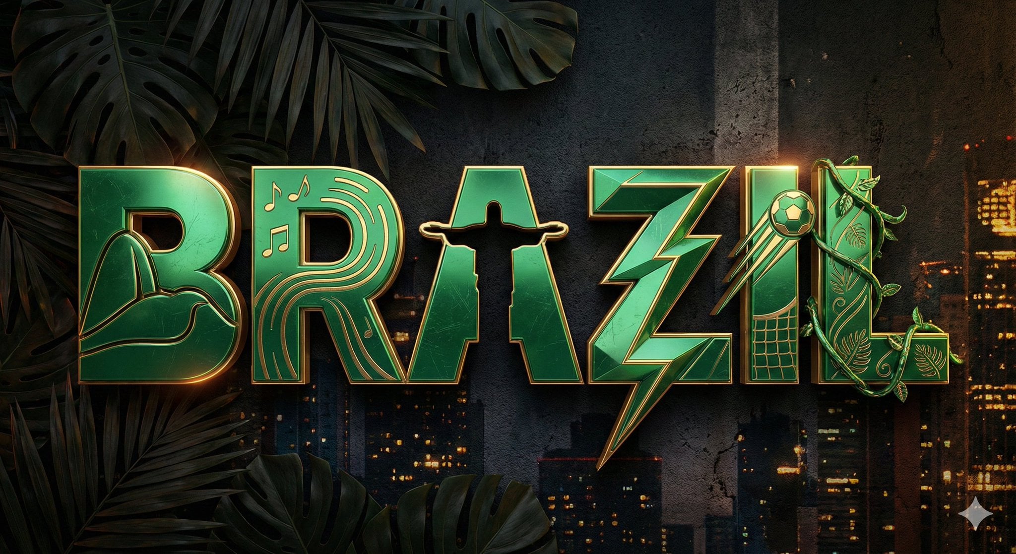 3D Metallic Country Name Typography (2)