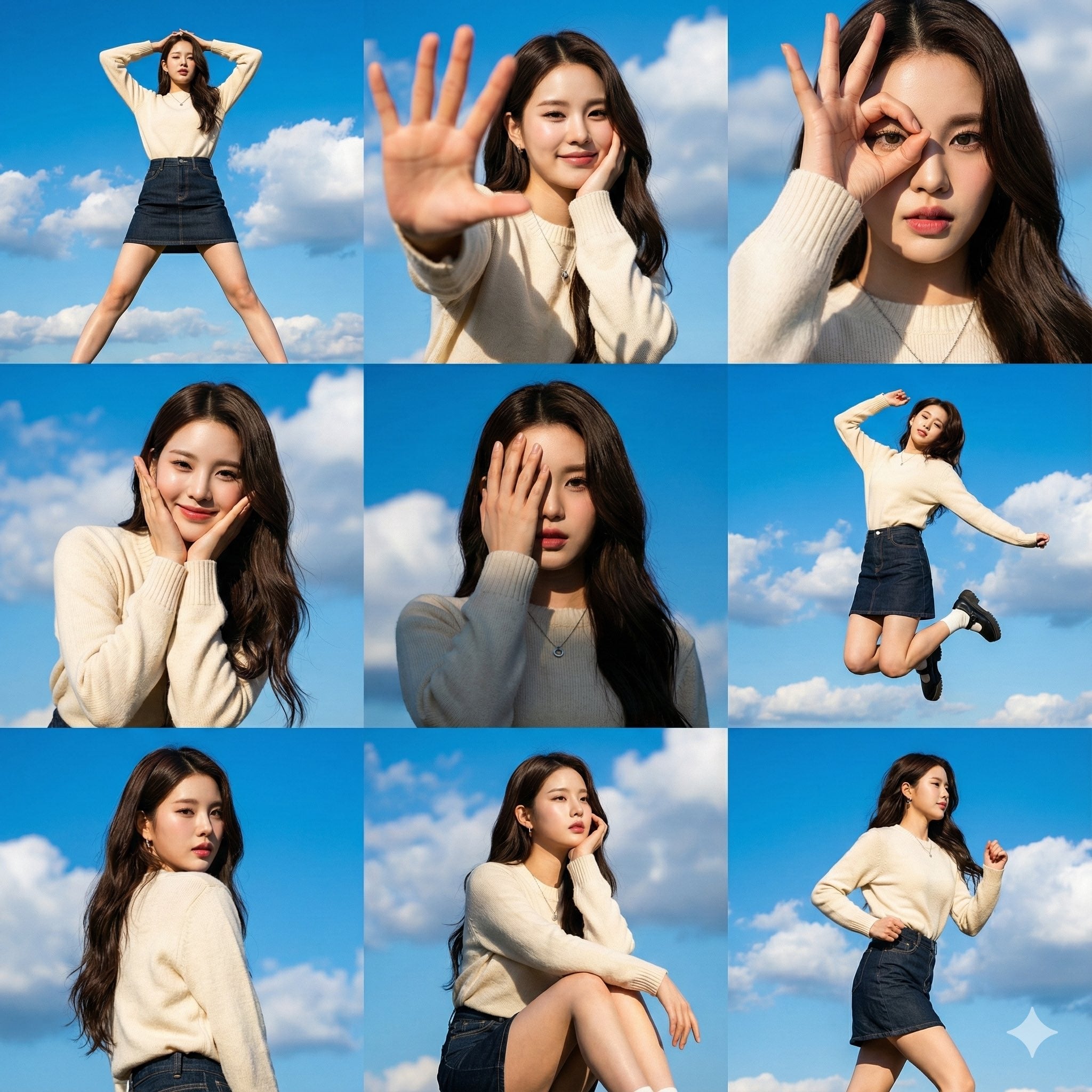 Nine Dynamic Poses 3x3 Photo Collage (2)