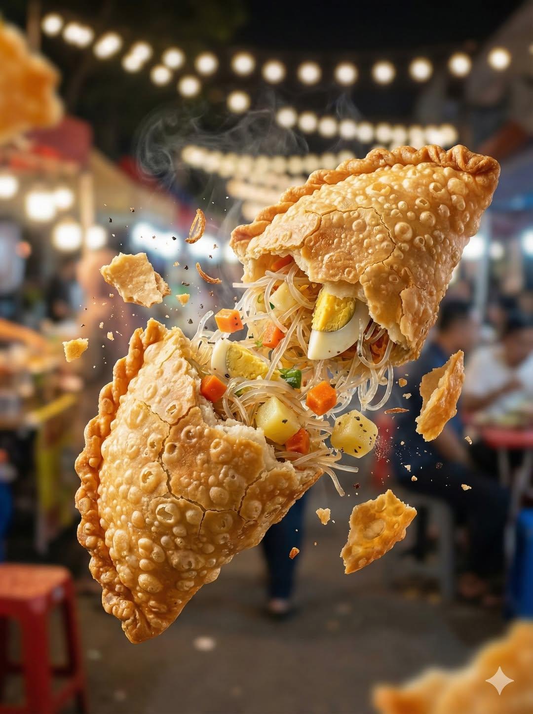 Crispy Martabak Telur Tearing Mid-Air (3)