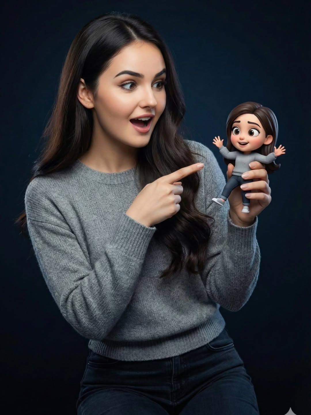 Person with Tiny Pixar Self Portrait (2)
