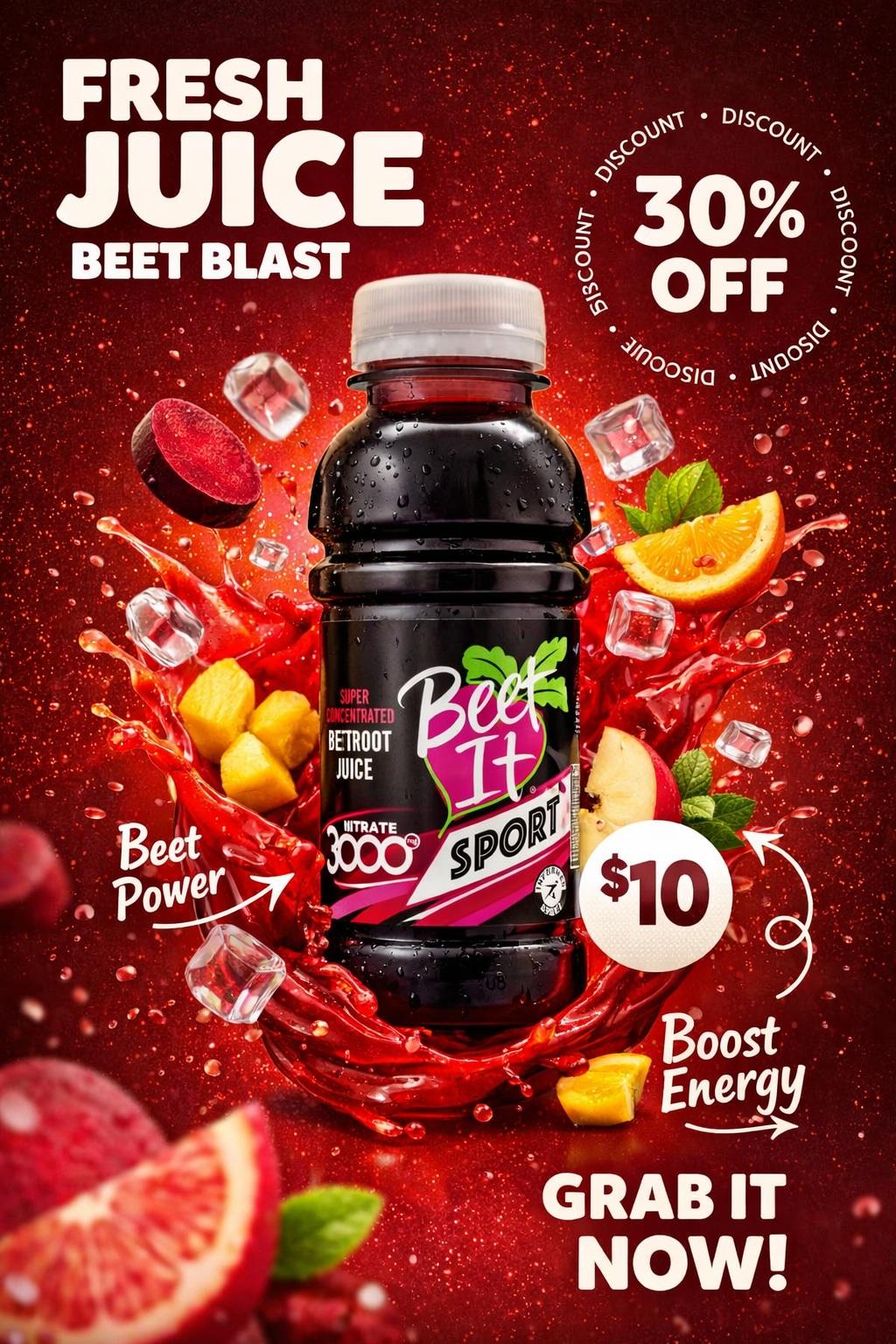 Juice Bottle Splash Poster from Photo (2)