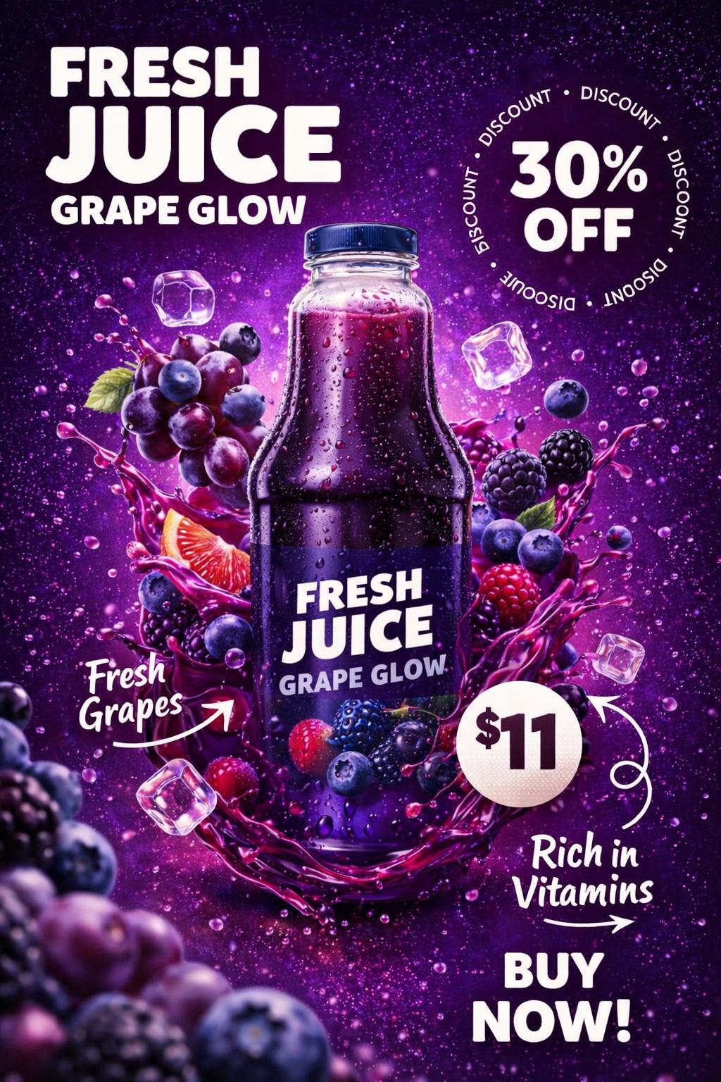 Juice Bottle Splash Poster from Photo (4)