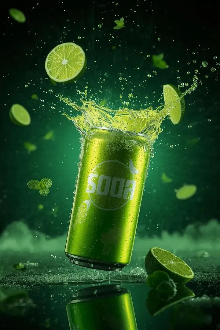 Lime Soda Can Low-Angle Hero Ad Shot (2)