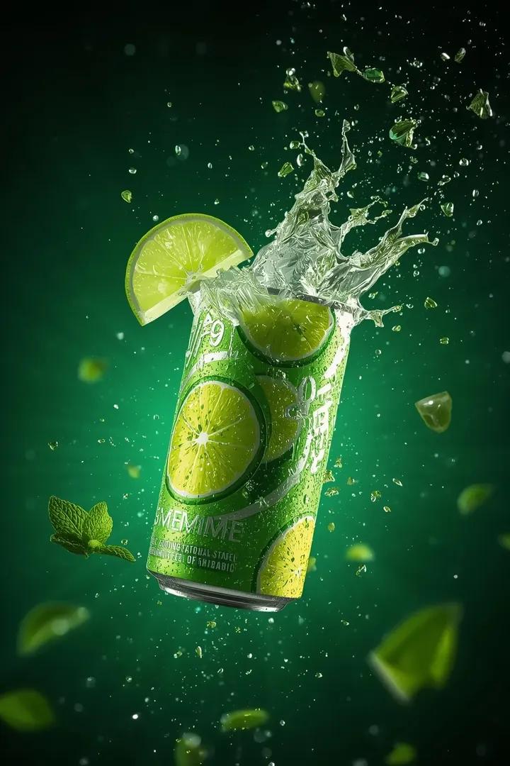Lime Soda Can Low-Angle Hero Ad Shot (3)