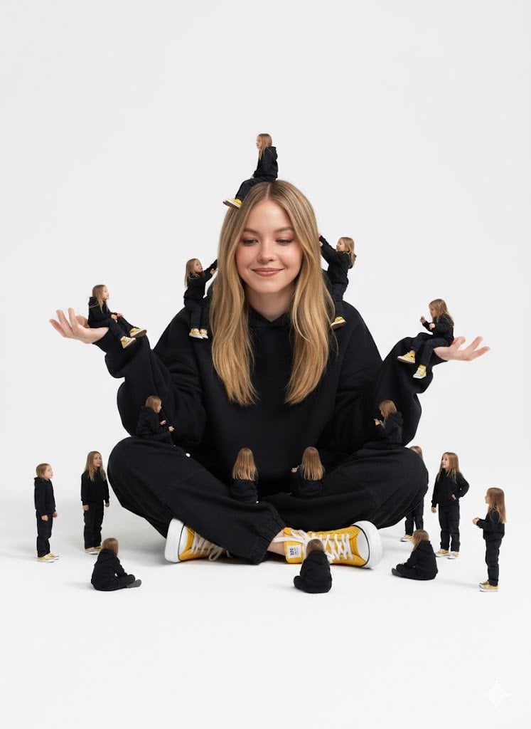 Surreal Yellow Hoodie Woman on Ground (2)