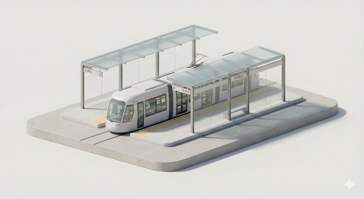 Isometric Transit Stop Mini Diorama (2)