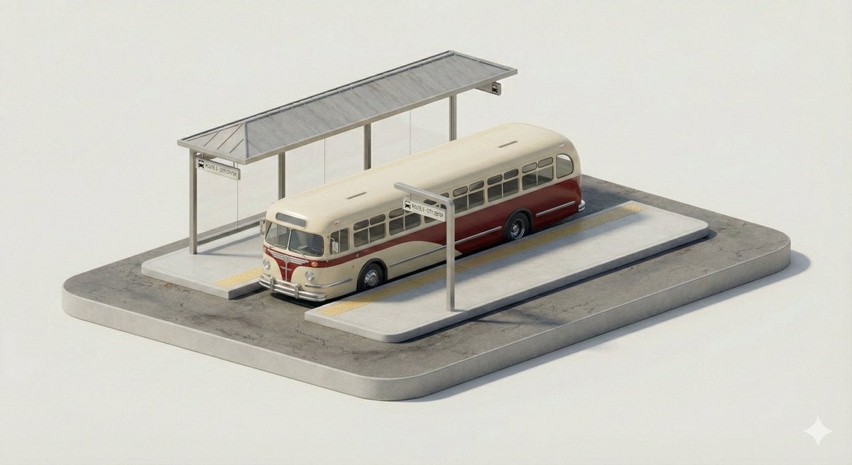 Isometric Transit Stop Mini Diorama (4)