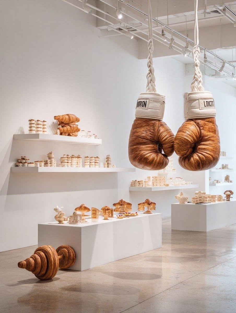 Croissant Sports Equipment Sculpture (4)