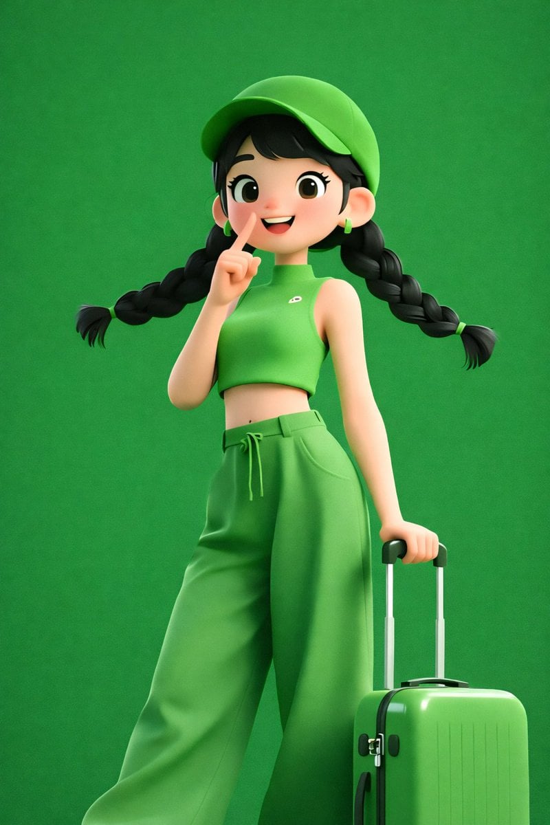 Stylized 3D Cartoon Woman Character Poses (2)