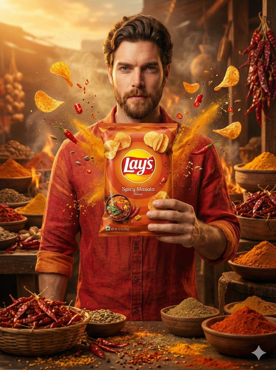 Man Holding Lay's Chips Packet Ad Shot (2)