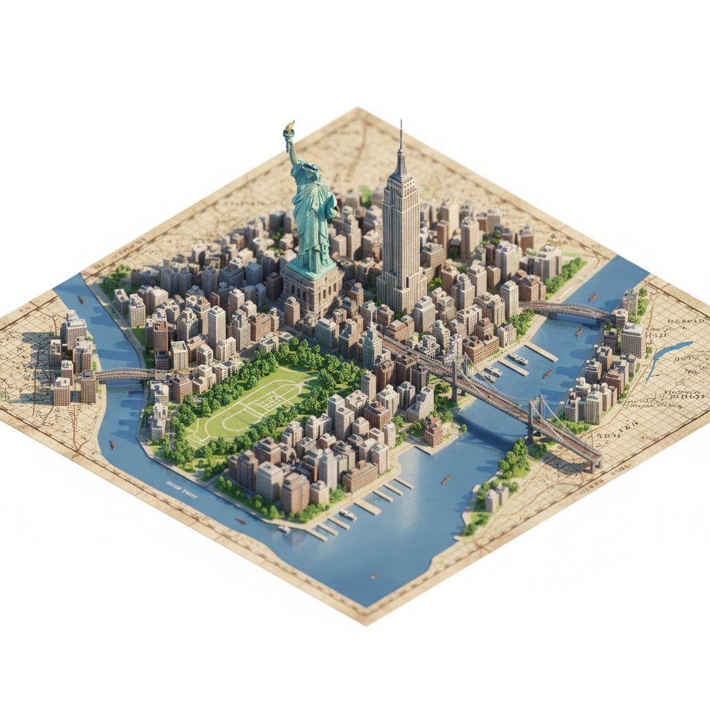 Isometric City Map Miniature on Table (3)