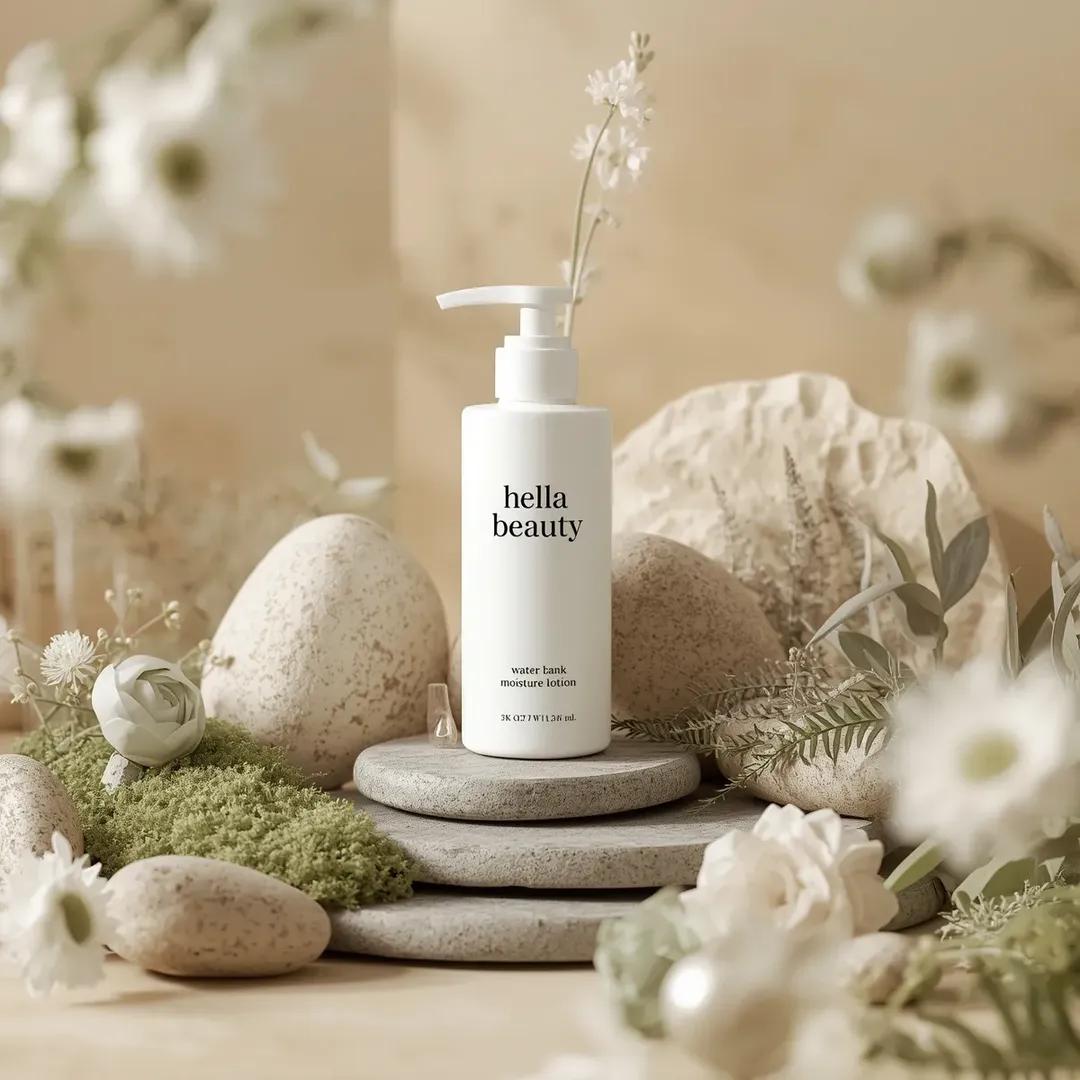 Matte White Pump Bottle Skincare Shot (2)