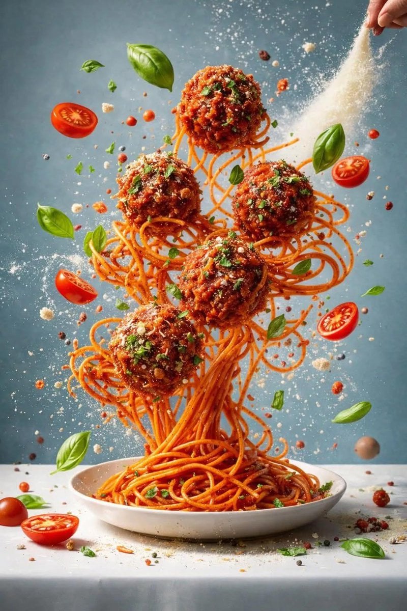 Salad Ingredients Exploding from Bowl (2)