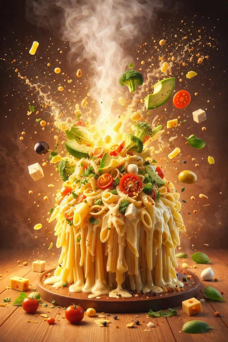 Salad Ingredients Exploding from Bowl (4)