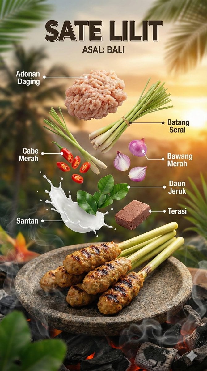 Indonesian Dish Floating Composition (2)