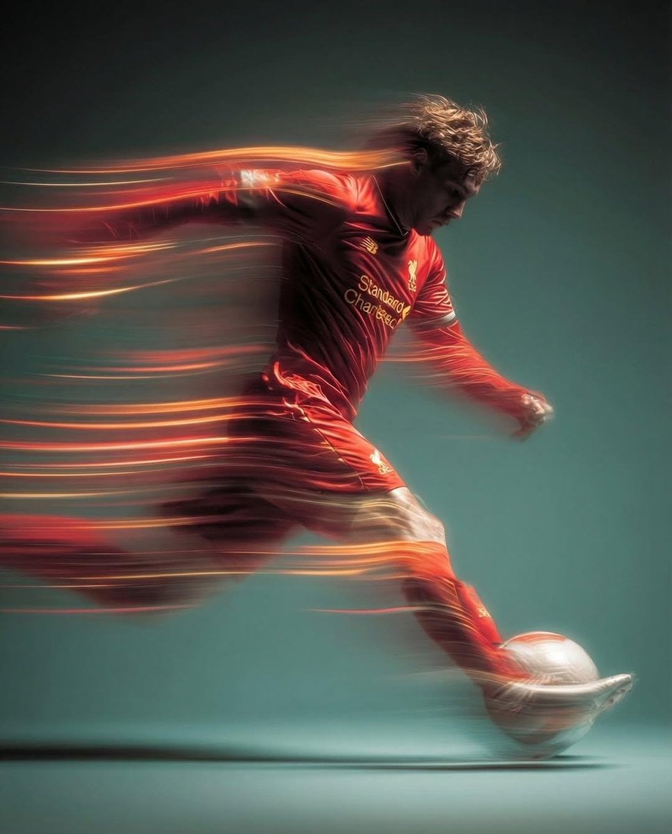 Soccer Player Mid-Air Kick Panning Shot (2)