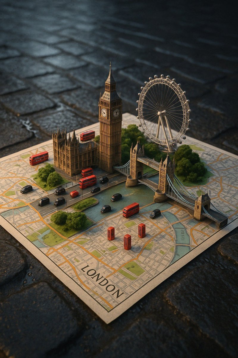 Miniature City Rising from Street Map (4)