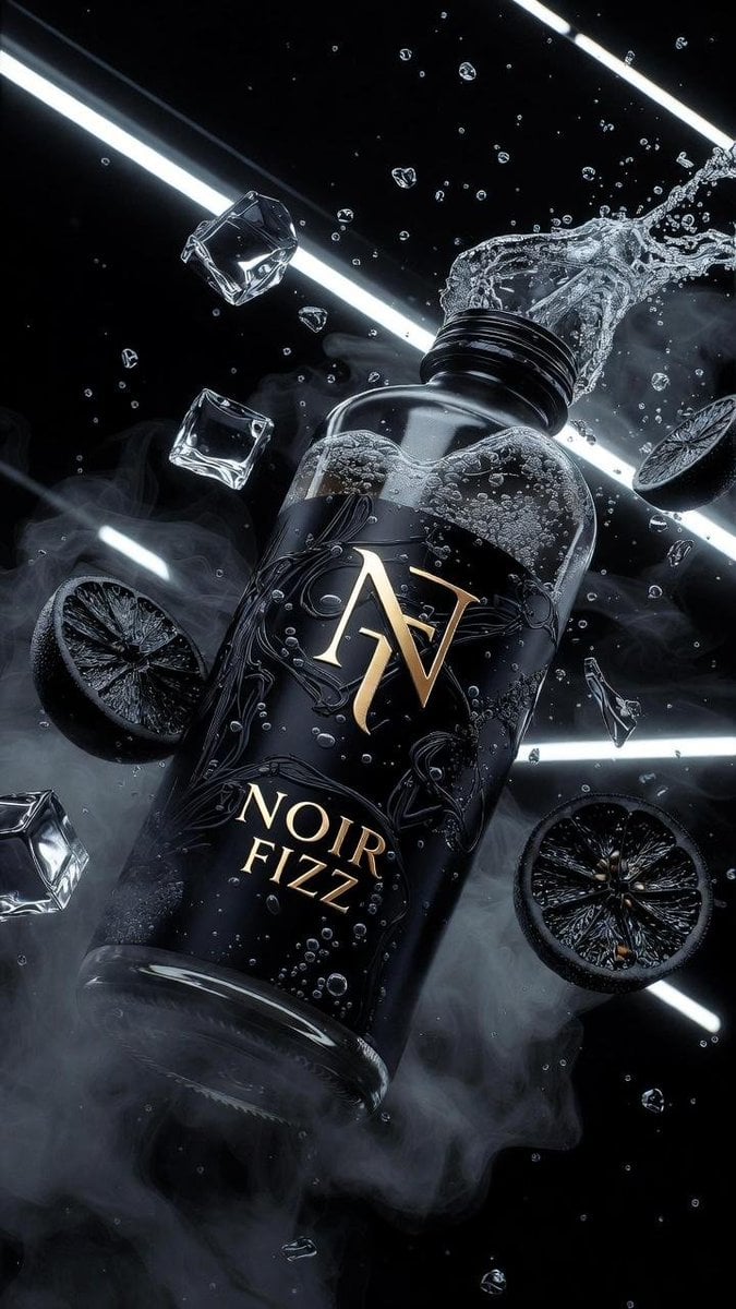 Noir Fizz Floating Soda Bottle Ad (2)