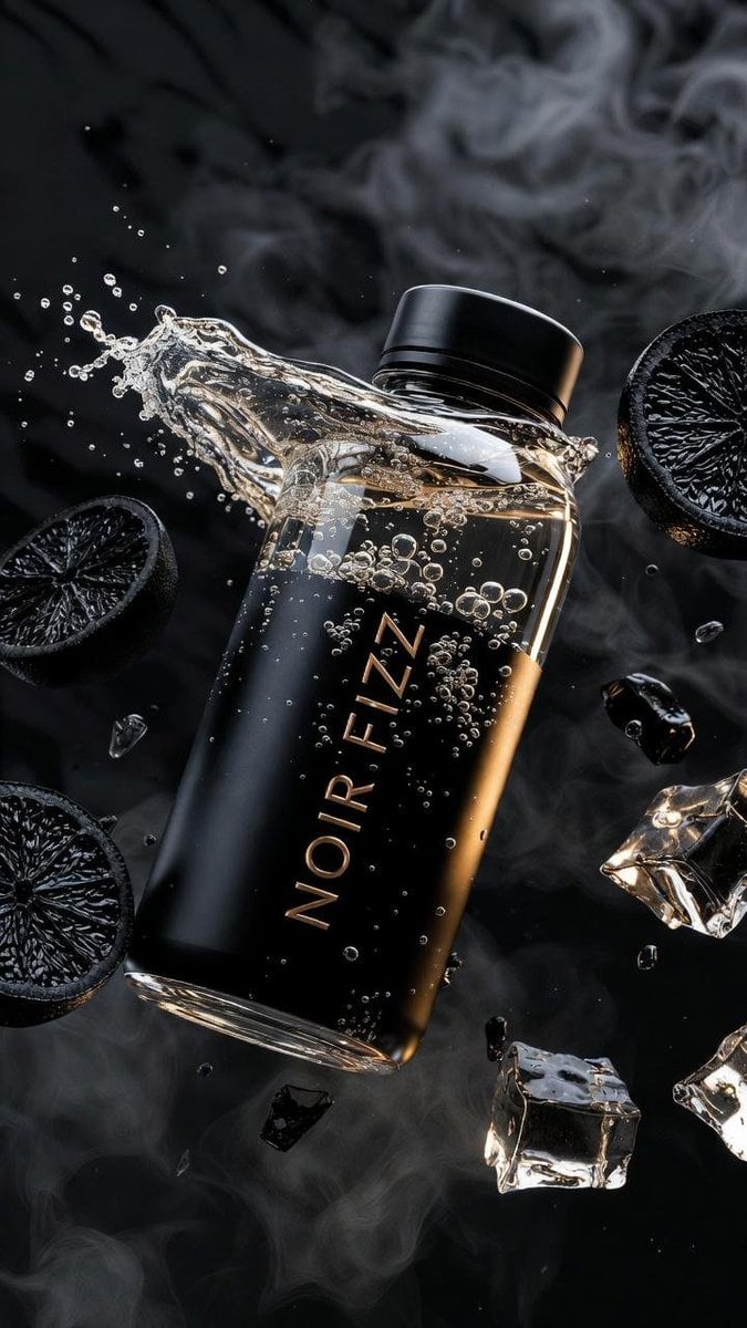 Noir Fizz Floating Soda Bottle Ad (4)