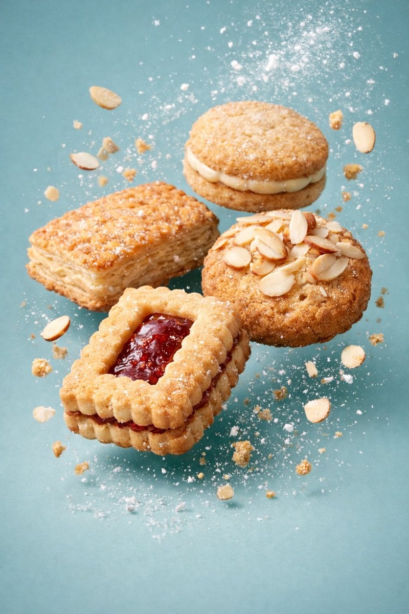 Floating Biscuit Cookies Ingredient Shot (4)