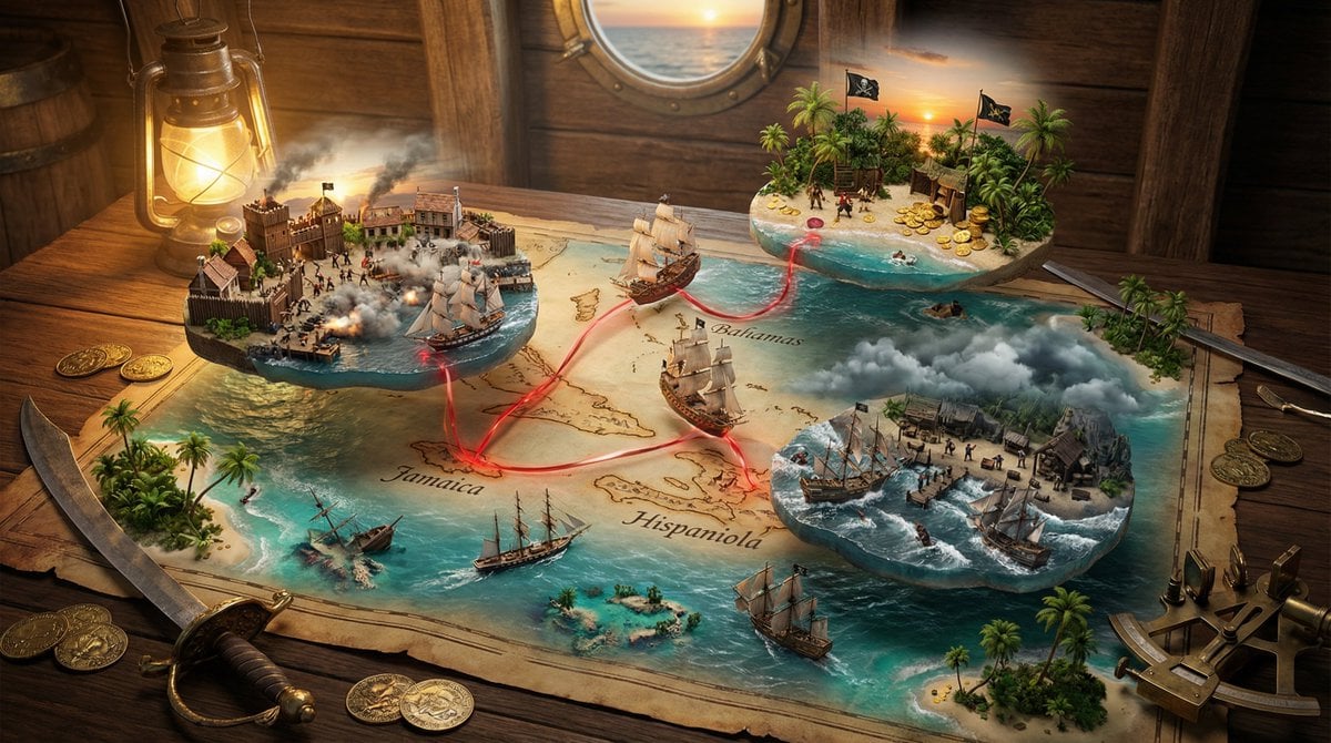 Weathered Map Bursting with Mini Worlds (3)