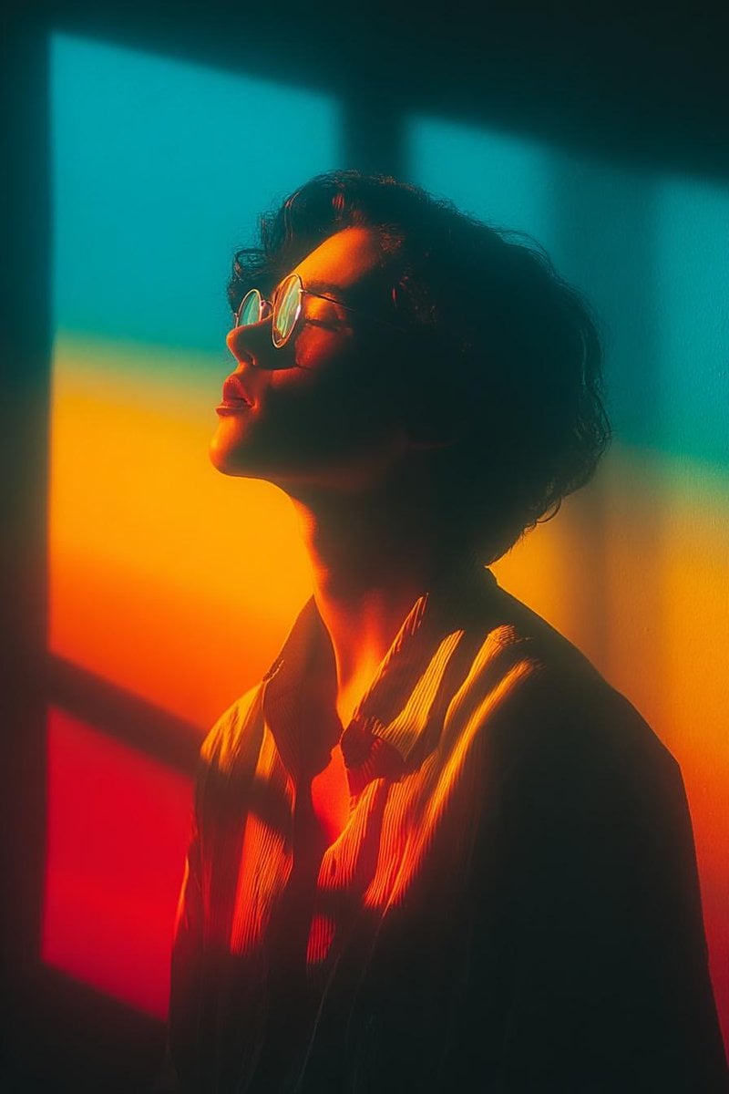 Geometric Light Wall Glasses Portrait (2)