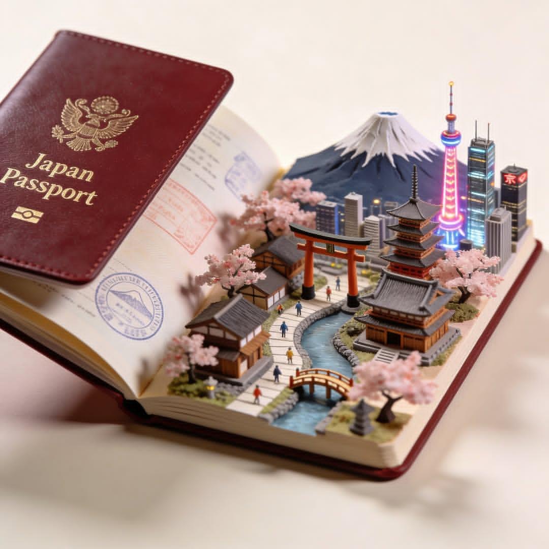 Open Passport with Rising 3D Diorama (2)