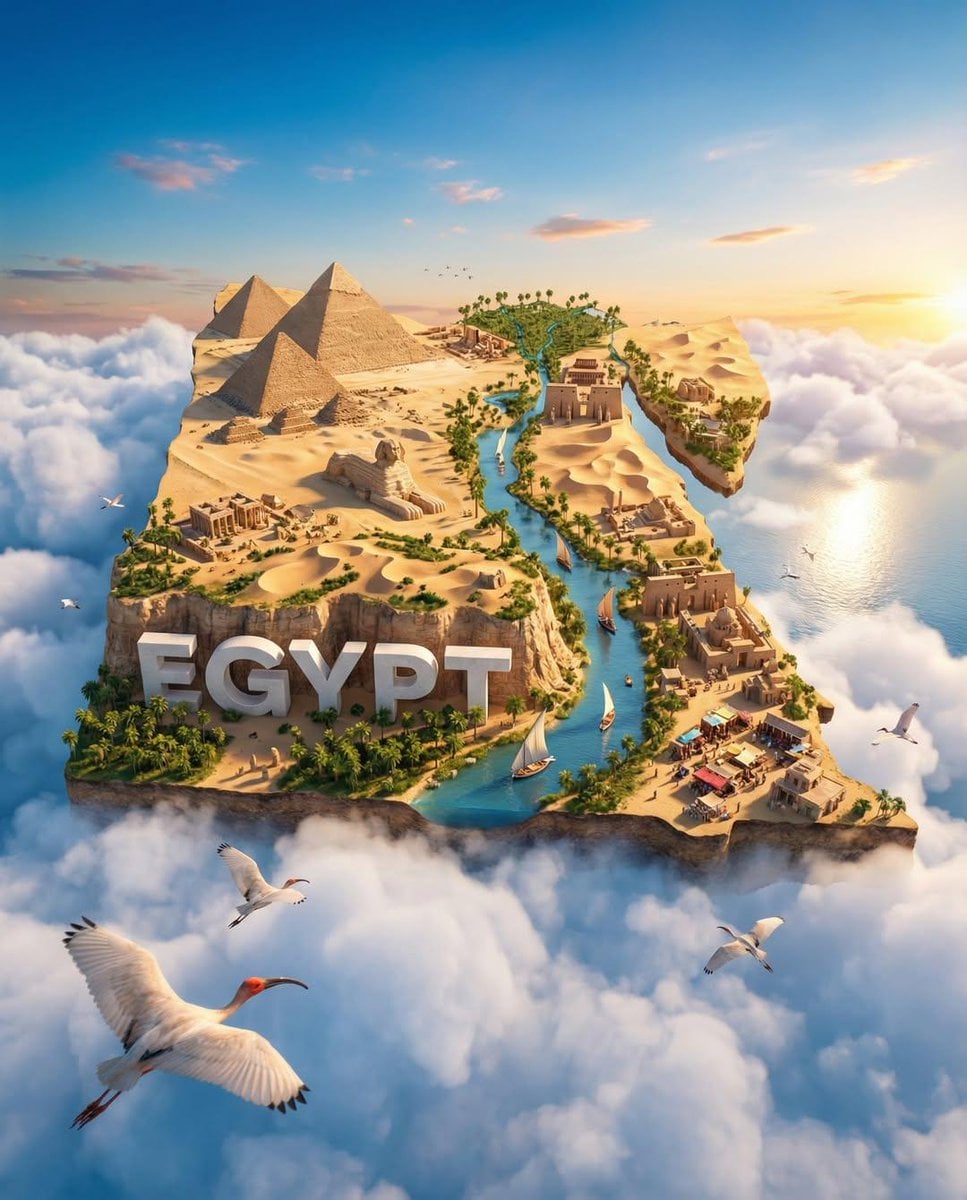 Floating Country-Shaped Island Poster (3)