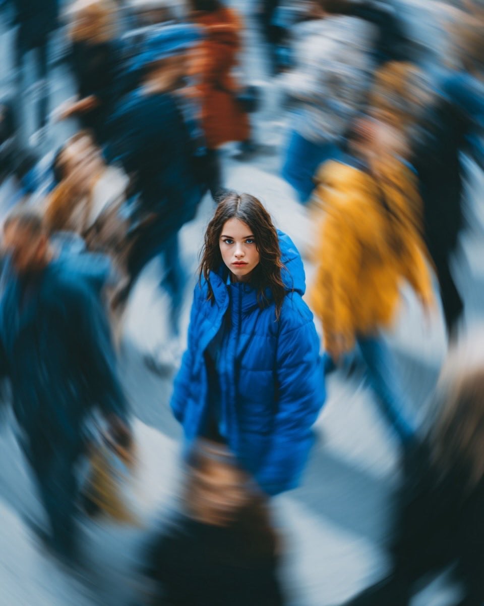 Blue Puffer Jacket Street Portrait (3)