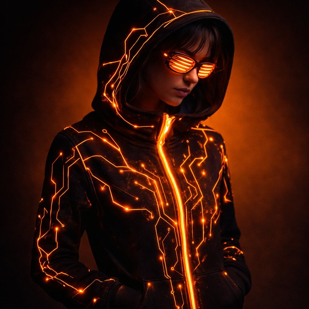 Glowing Neon Cyberpunk Hoodie Portrait (2)