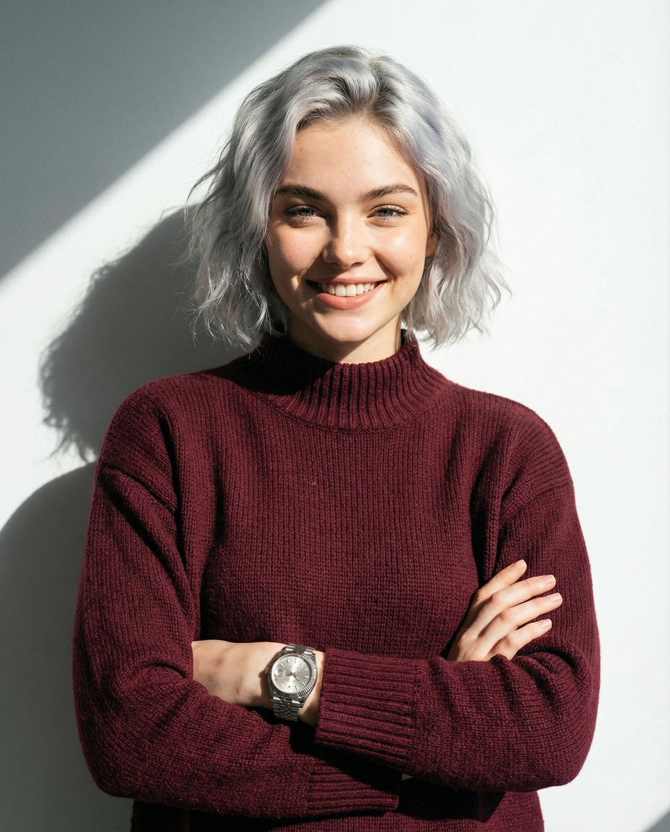 Maroon Sweater Man with Luxury Watch (2)