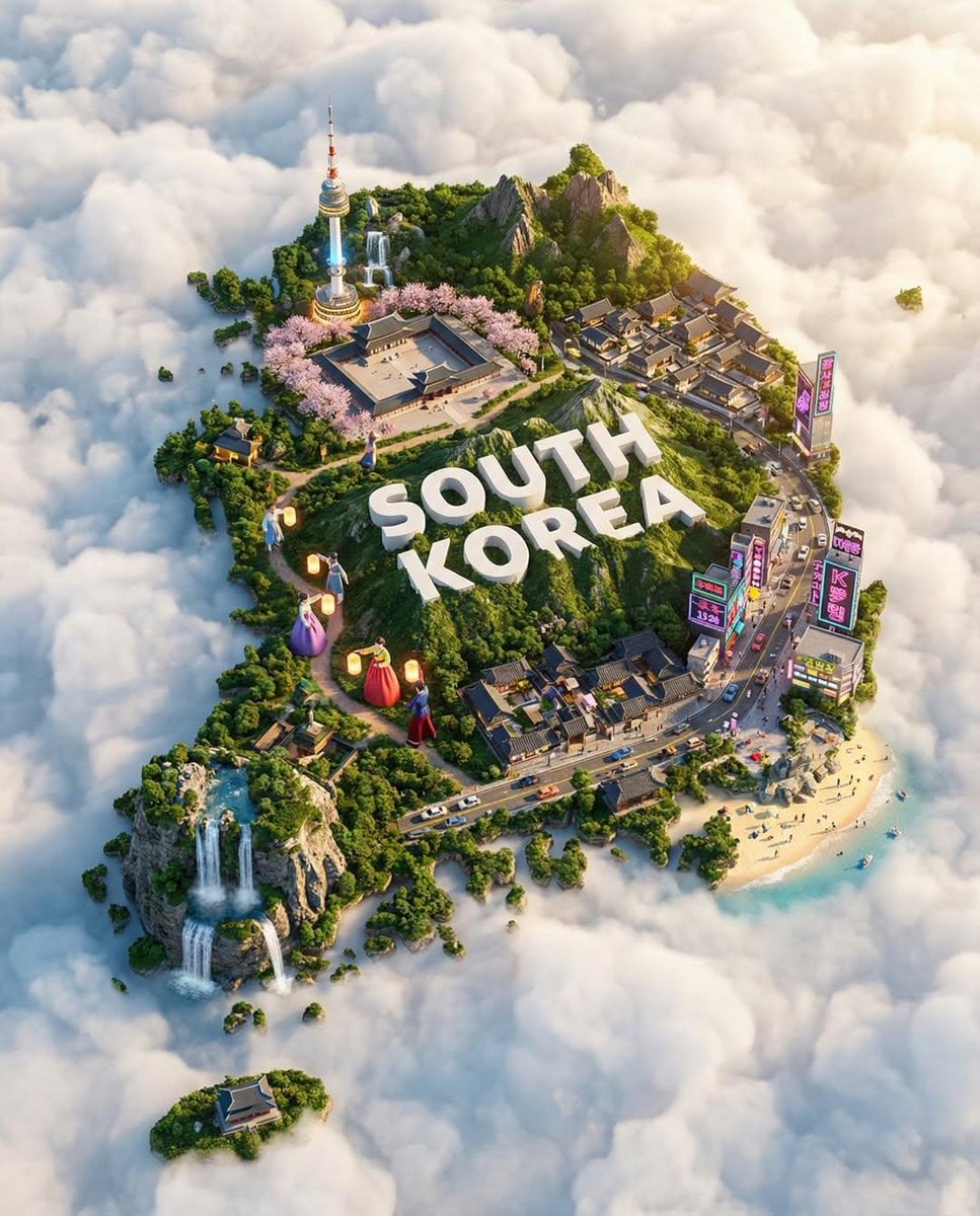 Miniature Country Island Above Clouds Art (4)