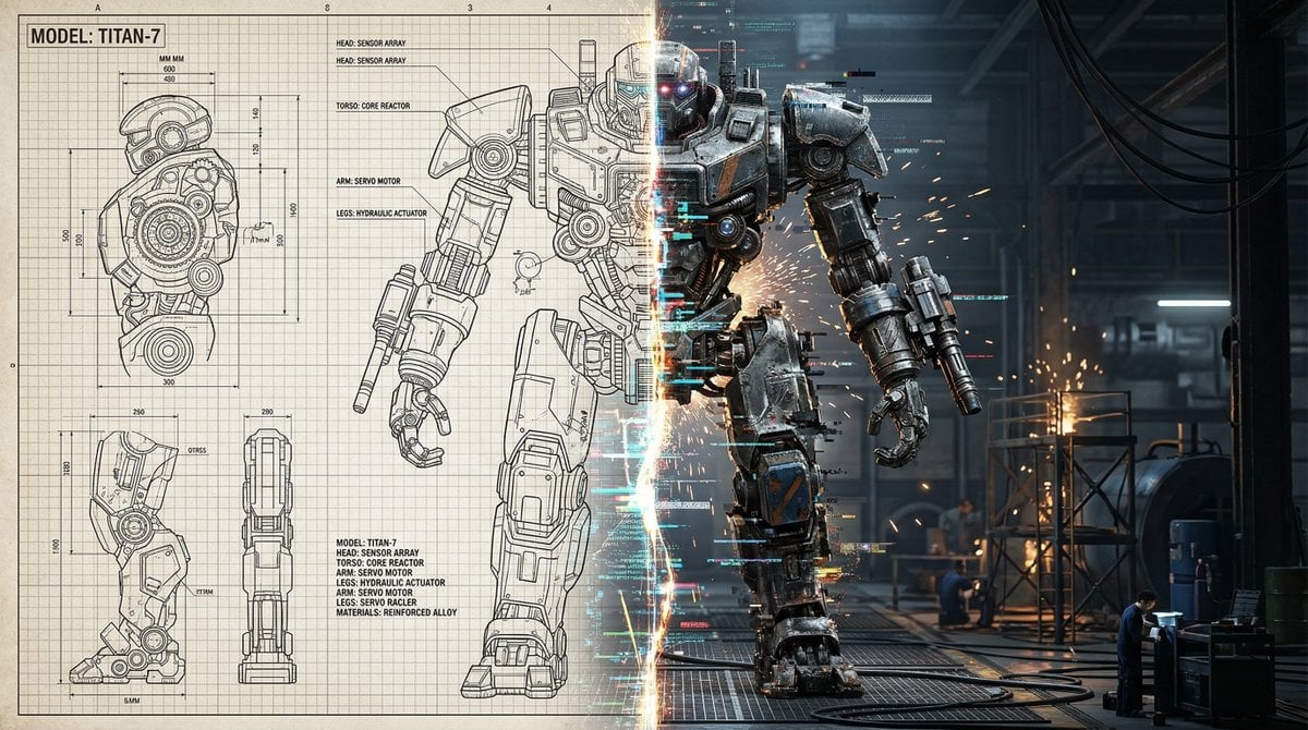 Half Blueprint, Half 3D Split Render (2)