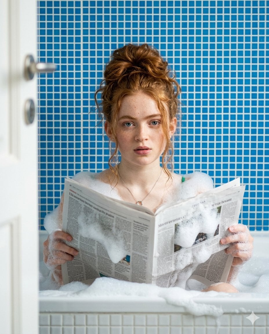 Foam Bathtub Glamour Portrait (3)