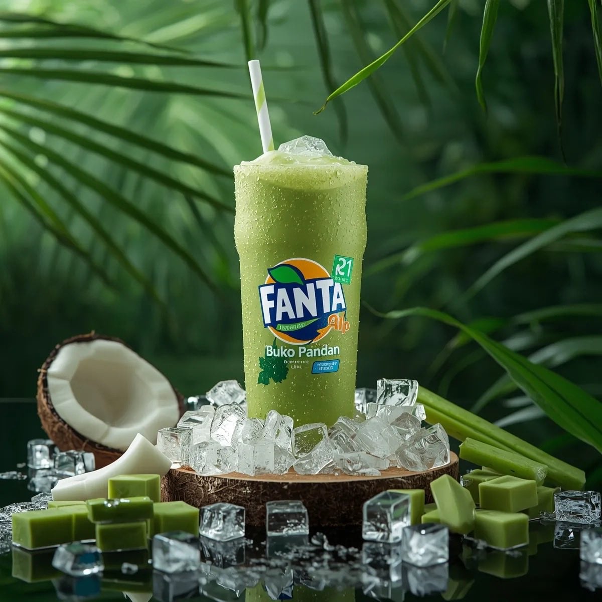 Green Tropical Drink Cup Product Shot (2)