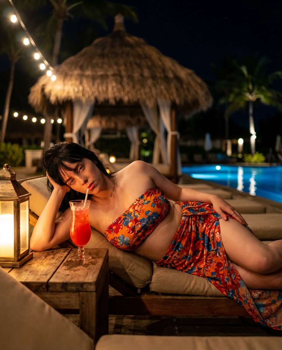 Tropical Resort Poolside Night Photo (4)