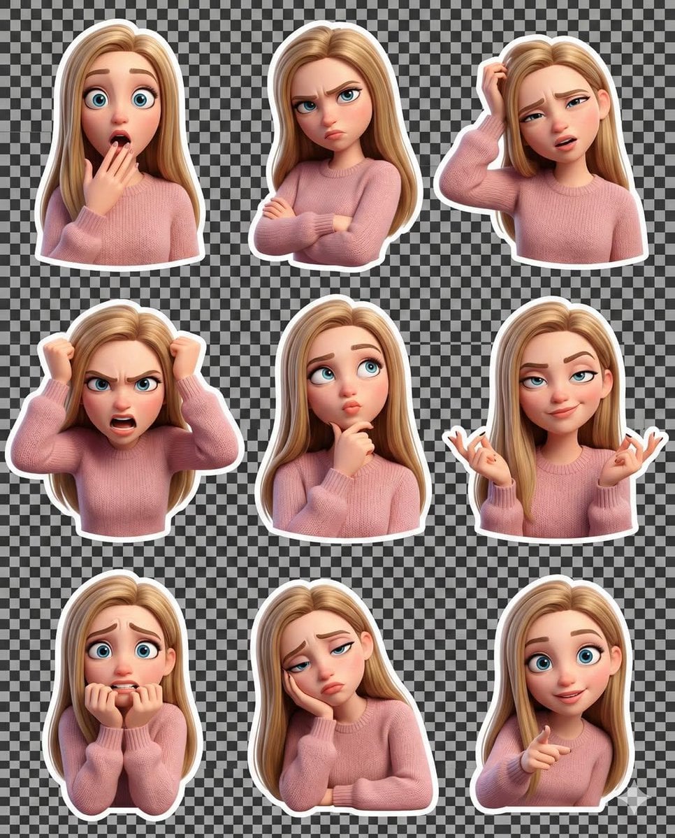 Pixar-Style 3D Sticker Set from Selfie (2)