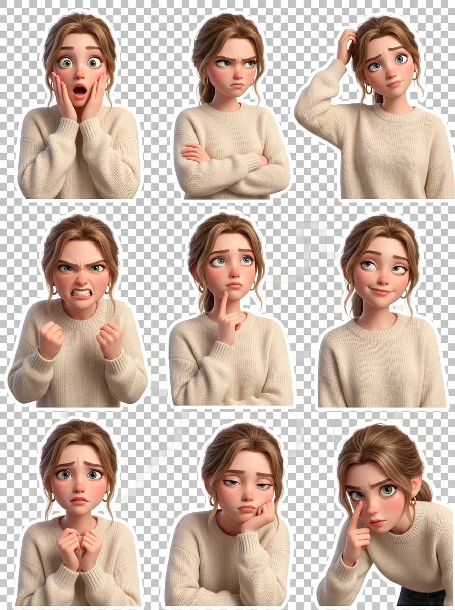 Pixar-Style 3D Sticker Set from Selfie (3)