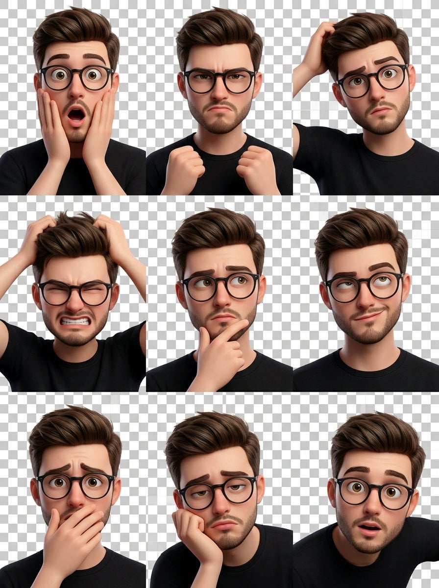 Pixar-Style 3D Sticker Set from Selfie (4)