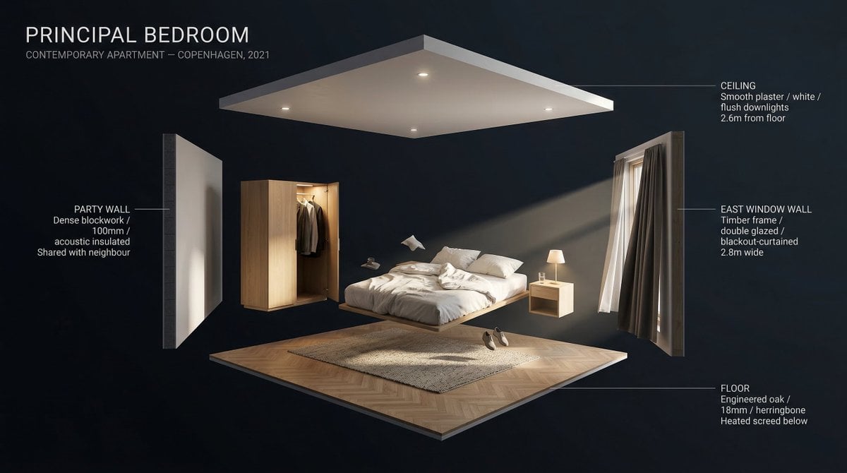 Exploded 3D Room Interior Visualization (2)