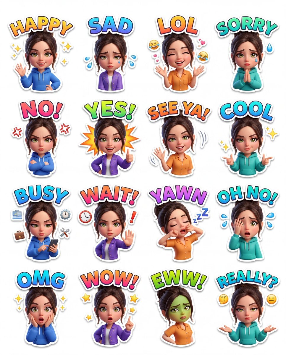 Chibi Streetwear Animated Sticker Pack (4)