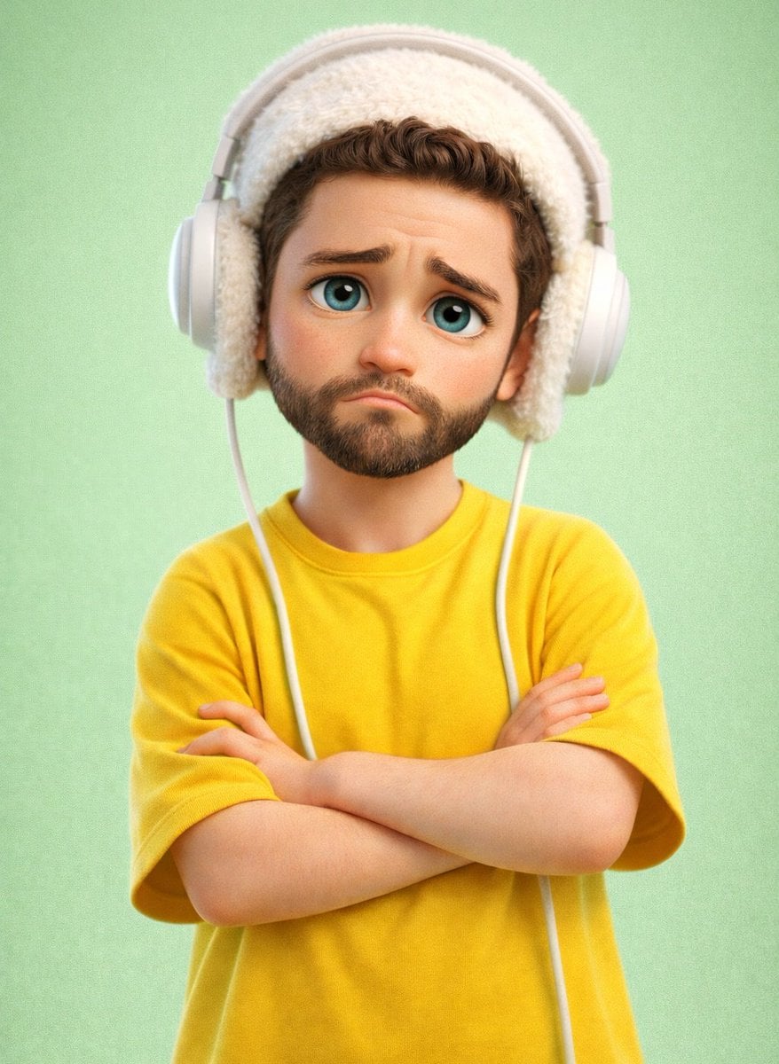 Sad Pouty 3D Cartoon Character Portrait (2)