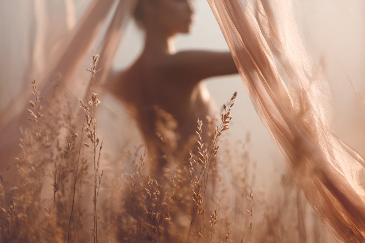 Soft-Focus Dreamlike Fabric Silhouette (2)